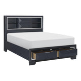 Rosemont Queen Bed with drawers open showing storage capacity