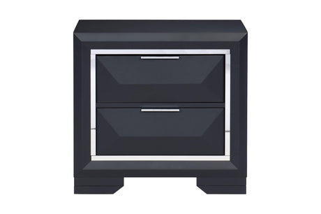 Side angle of nightstand included in set