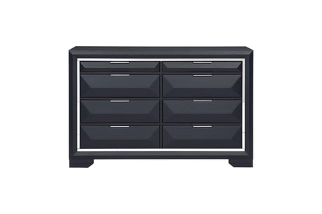 King size bed headboard in midnight blue wood