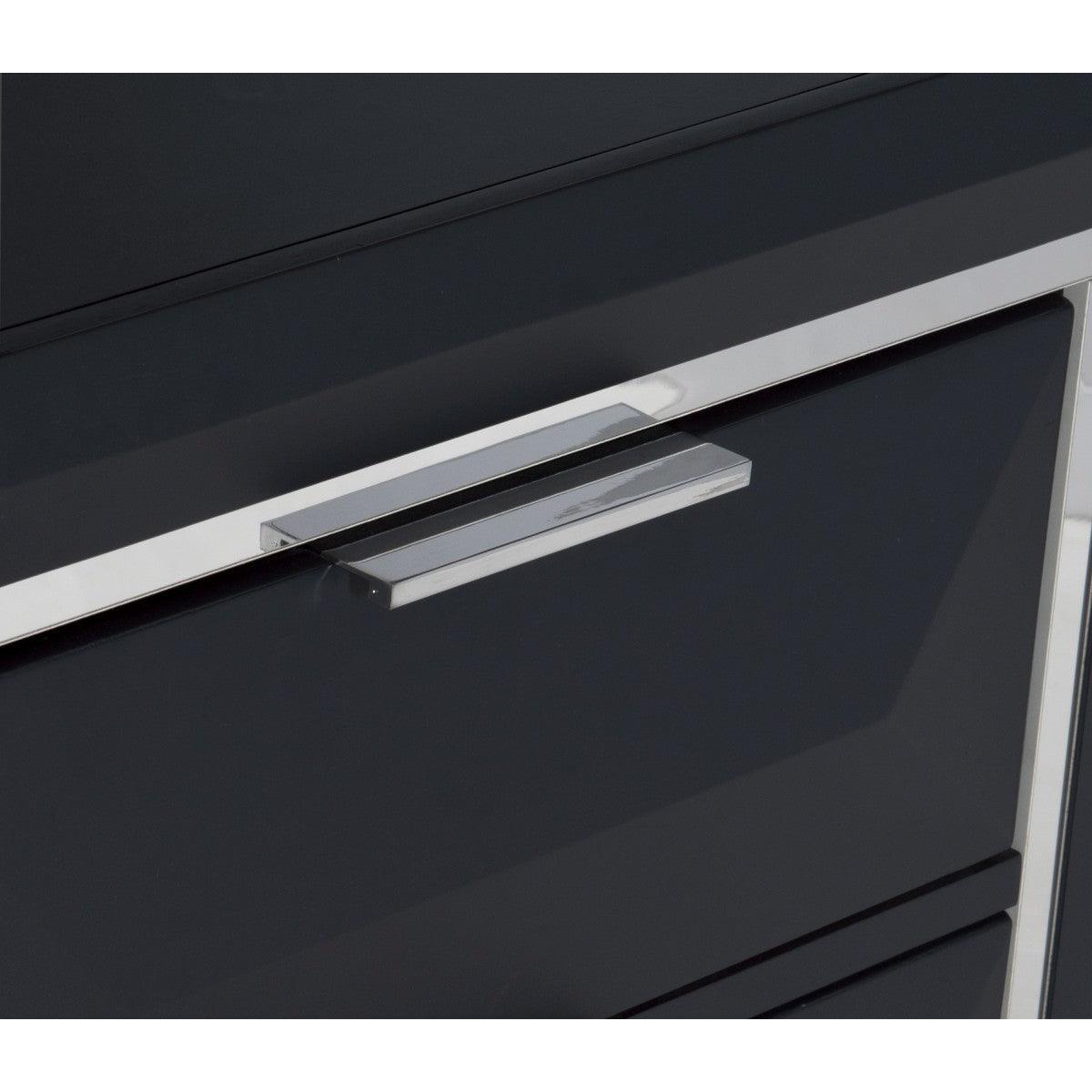 Chrome tone hardware details on Rosemont King Bed
