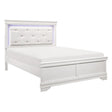 Lana White LED Faux Leather King Panel Bed - side angle