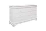 Side view of Lana White Faux Leather Tufted LED Panel Bedroom Set bed