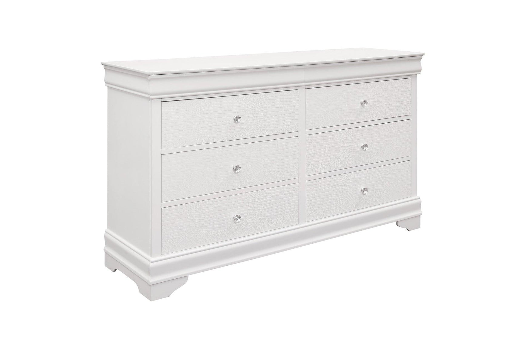 Side view of Lana White Faux Leather Tufted LED Panel Bedroom Set bed