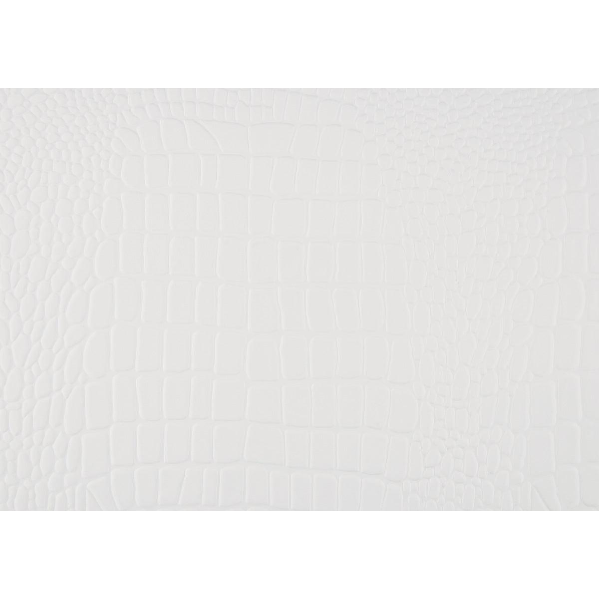 Textural faux alligator embossed panels on Lana White Queen Bed