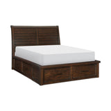 Logandale Brown Transitional Mango Veneer Wood And Engineered Wood Queen Storage Sleigh Bed - Ella Furniture