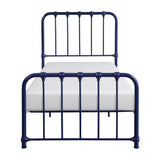 Bethany Blue Metal Twin Platform Bed front view