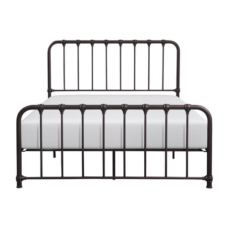 Bethany Dark Bronze Finish Queen Platform Bed with Metal Frame front view