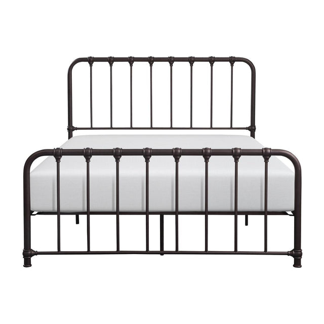 Bethany Dark Bronze Finish Queen Platform Bed with Metal Frame front view