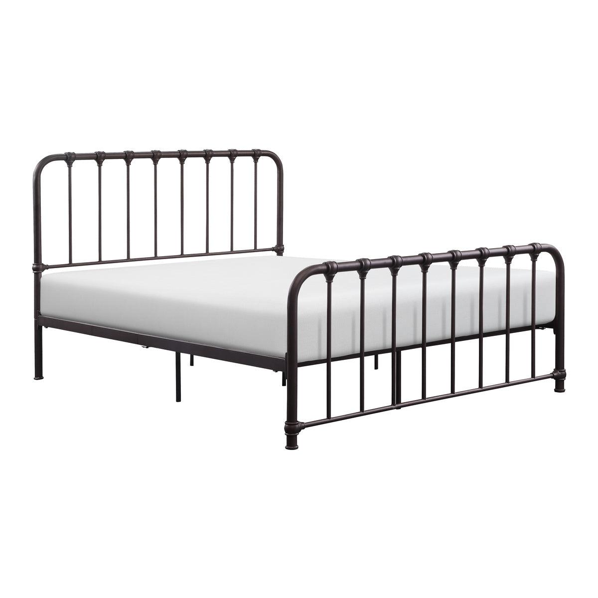 Bethany Dark Bronze Finish Queen Platform Bed with Metal Frame side view