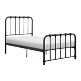 Bethany Dark Bronze Metal Twin Platform Bed side angle