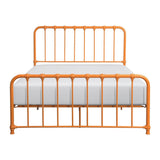 Bethany Orange full metal platform bed, front angle view