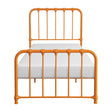 Bethany Orange metal twin platform bed front view