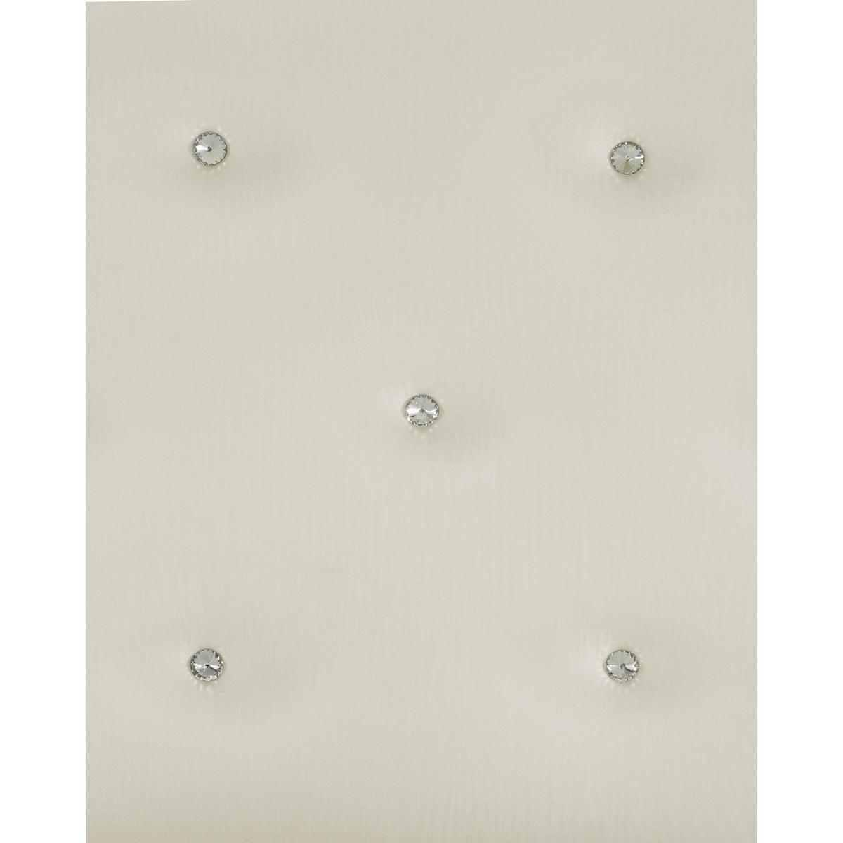 Texture of faux leather upholstery on headboard