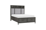 Angled main view of fabric upholstered bed