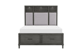 Bedroom view featuring Wittenberry Gray Fabric Storage Bedroom Set bed