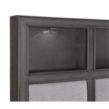 Headboard shelves with touch-activated LED lighting on Wittenberry bed