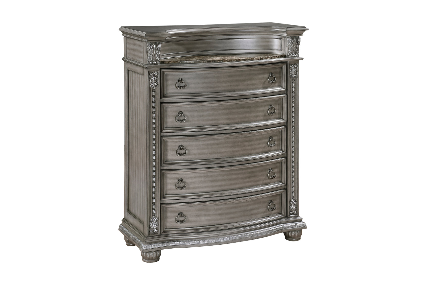 Bennington Gray Upholstered Tufted Panel Bedroom Set bed front view