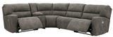 Next-Gen Durapella Slate 5-Piece Power Reclining Sectional full view