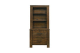 Sullivan dark brown platform bedroom set with bookcase storage