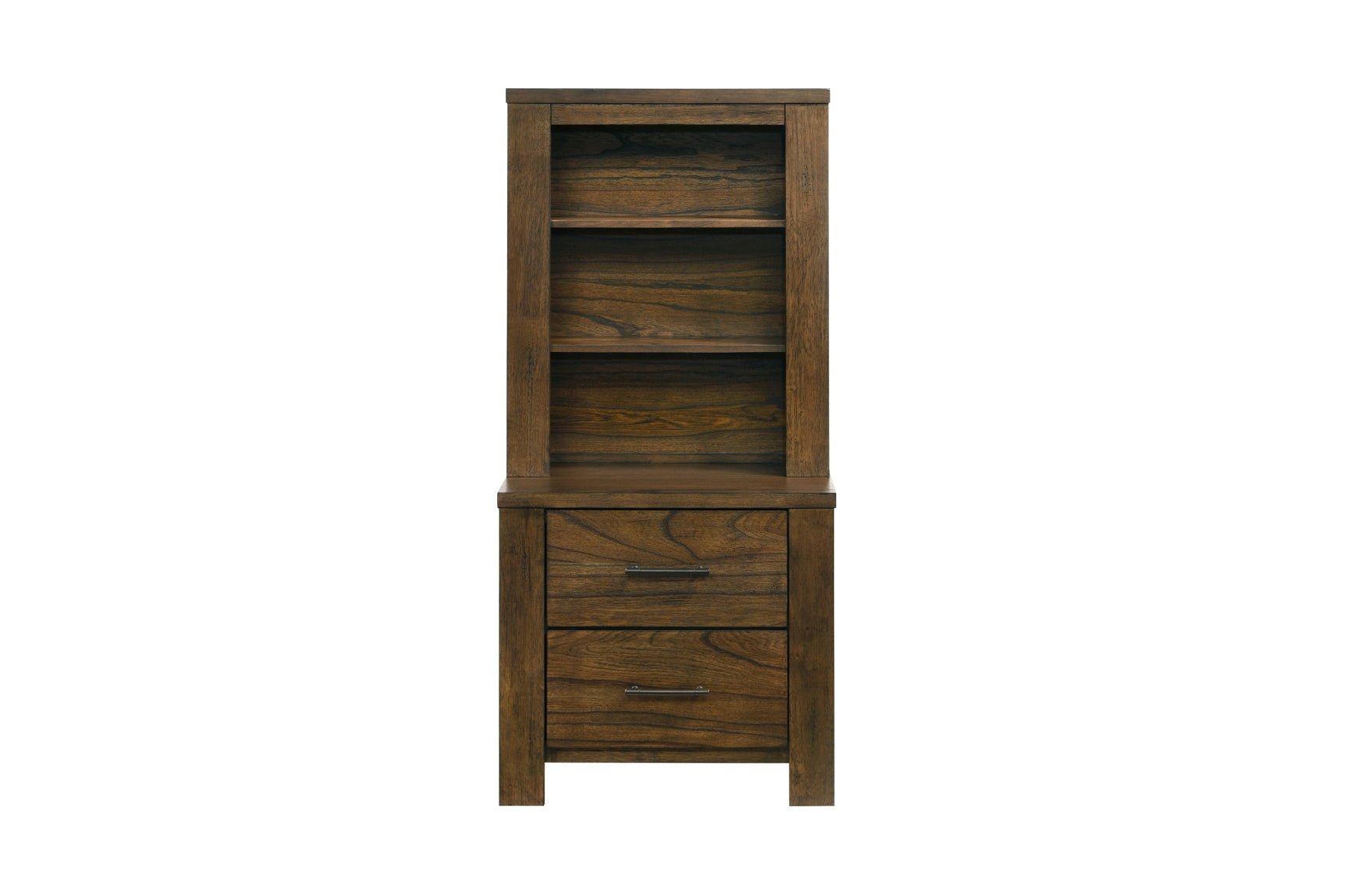 Sullivan dark brown platform bedroom set with bookcase storage