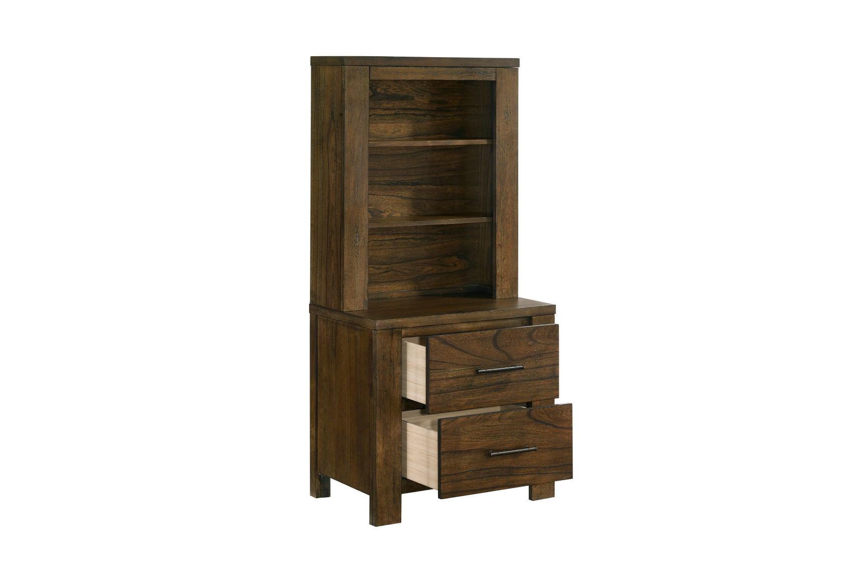 Sullivan dark brown platform bedroom set with bookcase storage