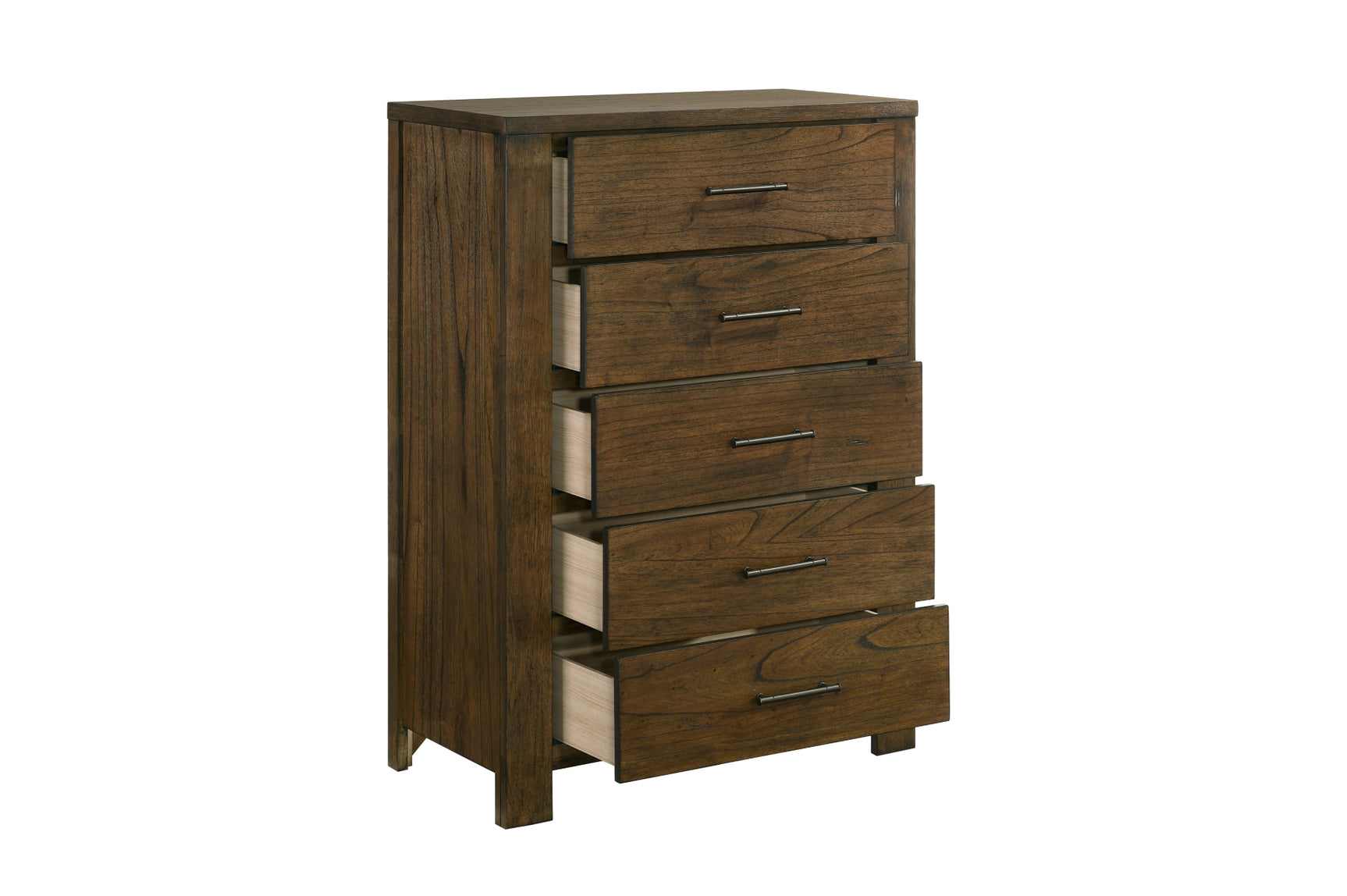 Sullivan dark brown platform bedroom set with bookcase storage