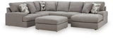 Lindon Smoke 3-Piece Sectional with Chaise and Oversized Accent Ottoman — product image 2