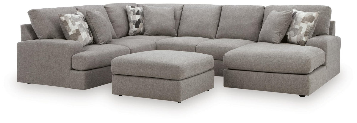 Lindon Smoke 3-Piece Sectional with Chaise and Oversized Accent Ottoman — product image 2