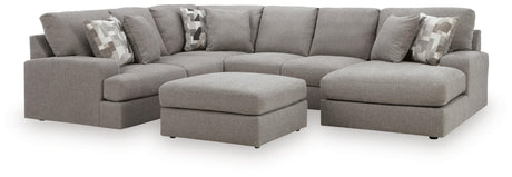 Lindon Smoke 3-Piece Sectional with Chaise and Oversized Accent Ottoman — product image 2