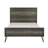 Urbanite Queen Bed front view showing 3-tone gray panel headboard