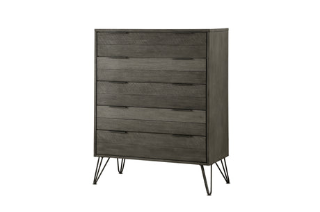 side view of Urbanite Gray Panel Bedroom Set bed