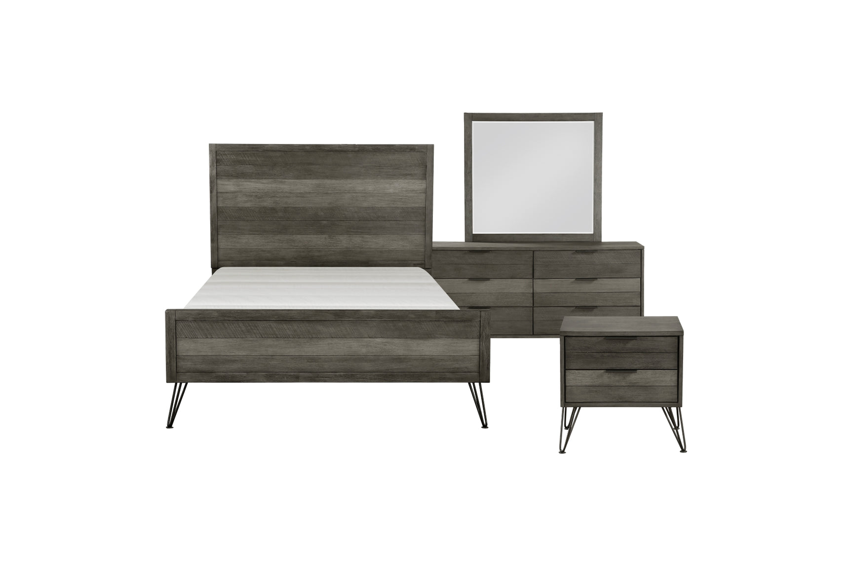 bedroom view of Urbanite Gray Panel Bedroom Set bed