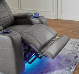Extended footrest side view of recliner