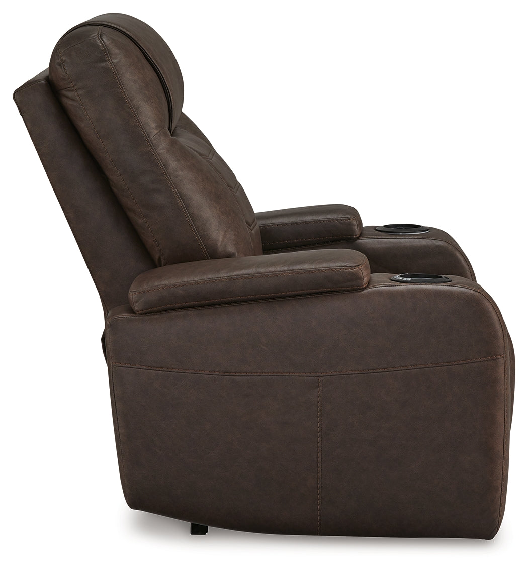 side view showing recliner profile