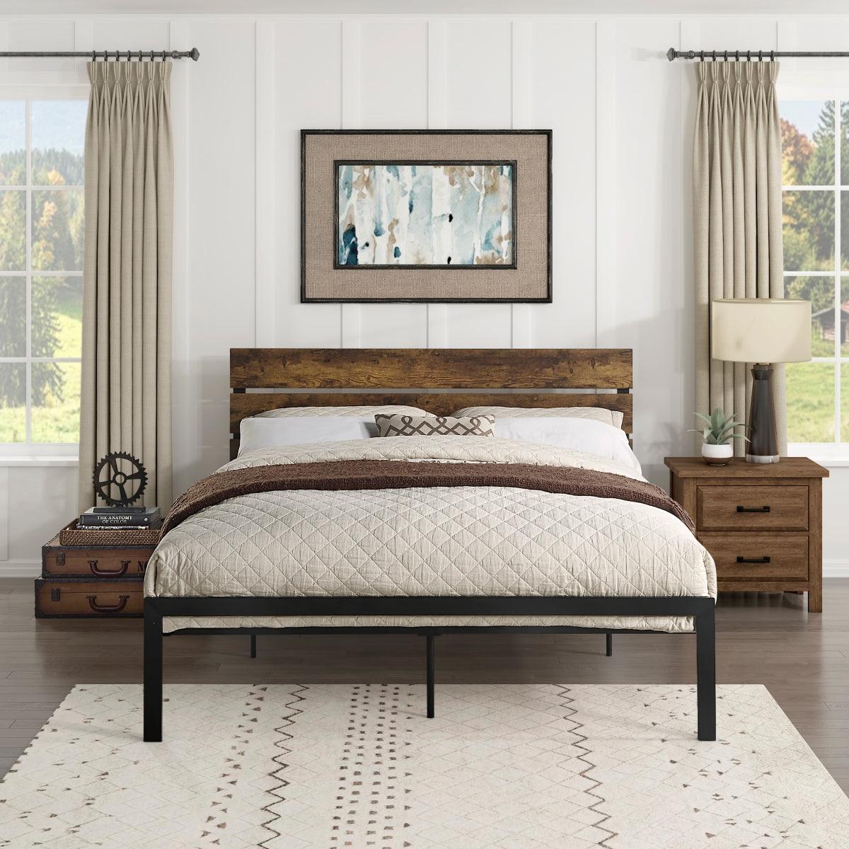 Marshall Queen Platform Bed showing footboard and frame