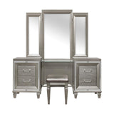 Tamsin vanity dresser angled view showing drawers and mirror