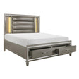 Tamsin queen platform bed open footboard storage drawers