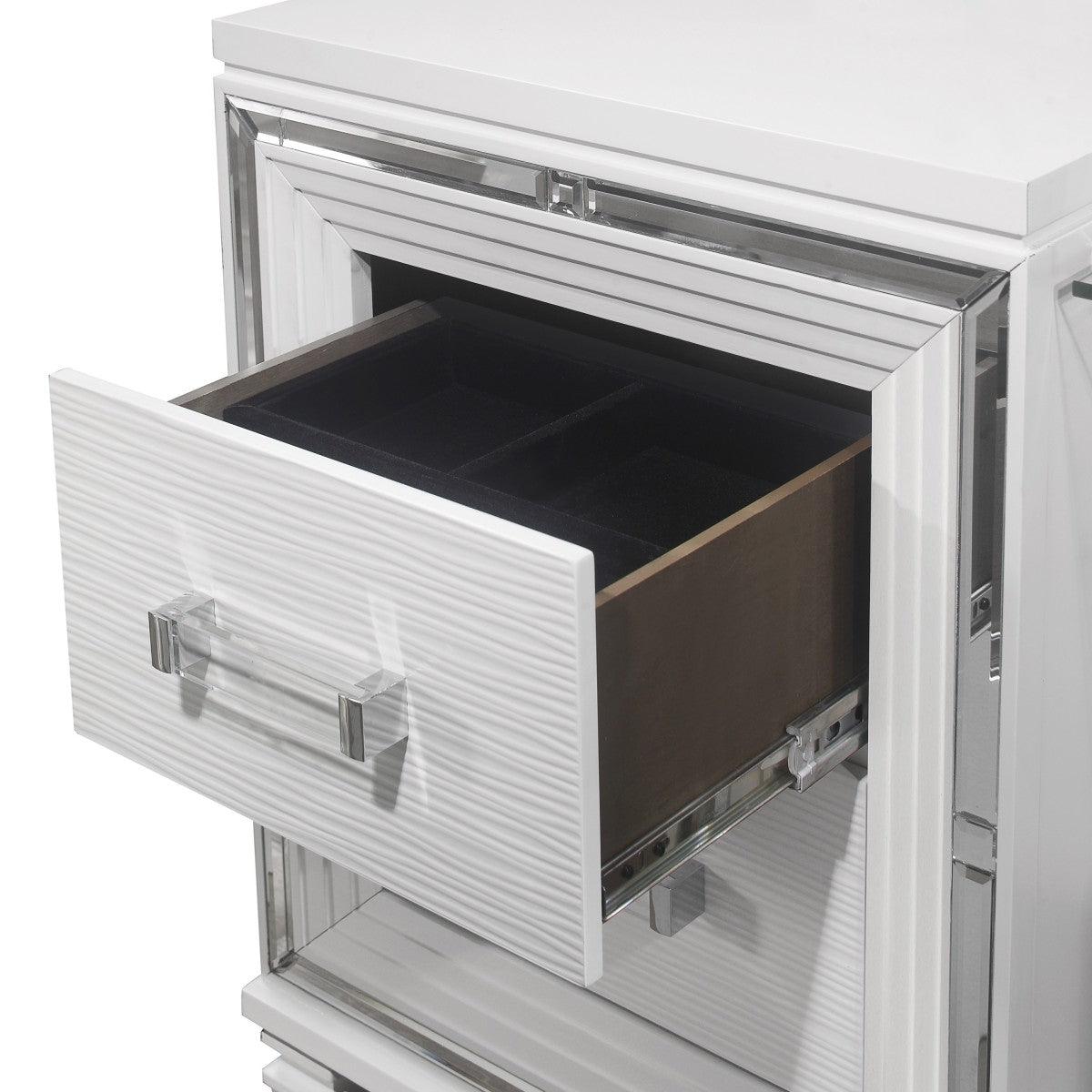 Tamsin Vanity open drawer with felt lining and jewelry tray