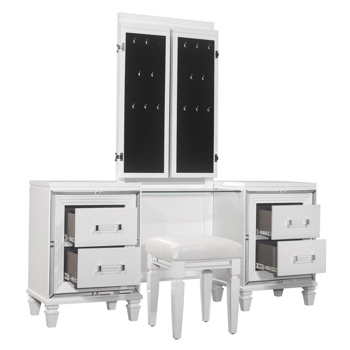 Tamsin Vanity tri-panel mirror folded view