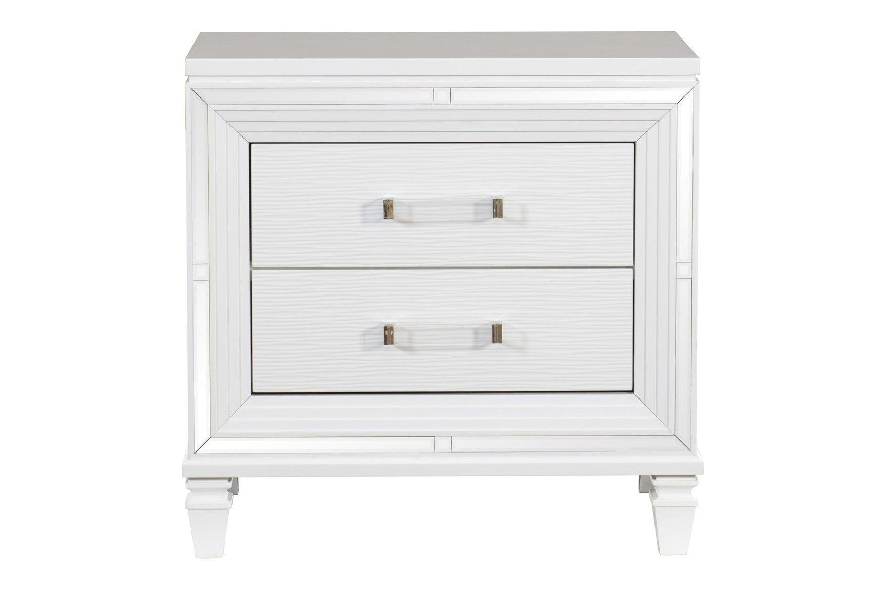 side profile view of Tamsin White bedroom set bed