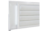 LED lighting feature on Tamsin White faux leather bed