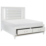 Tamsin Queen Platform Bed Footboard Storage Drawers Open