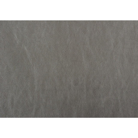 Fabric swatch of silver-gray faux leather upholstery on Tamsin bed