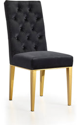 Capri Black Velvet Dining Chair - Ella Furniture