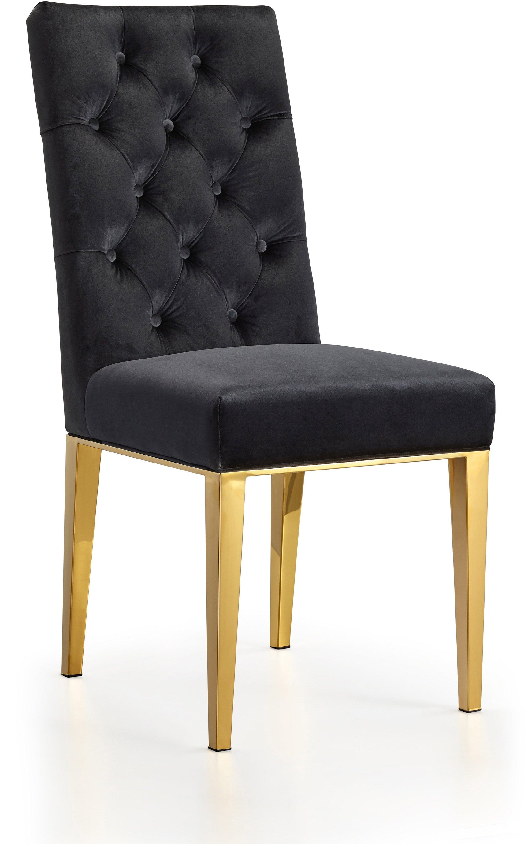 Capri Black Velvet Dining Chair - Ella Furniture