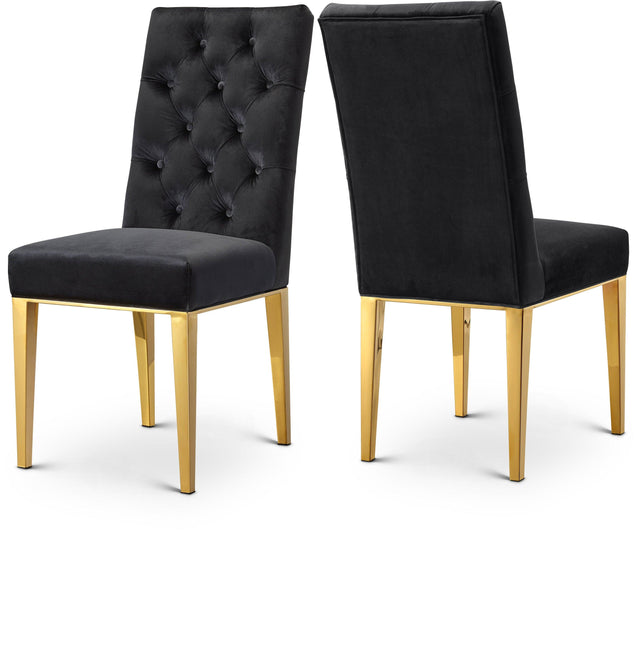 Capri Black Velvet Dining Chair - Ella Furniture