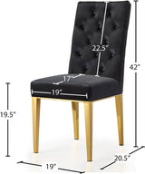 Capri Black Velvet Dining Chair - Ella Furniture