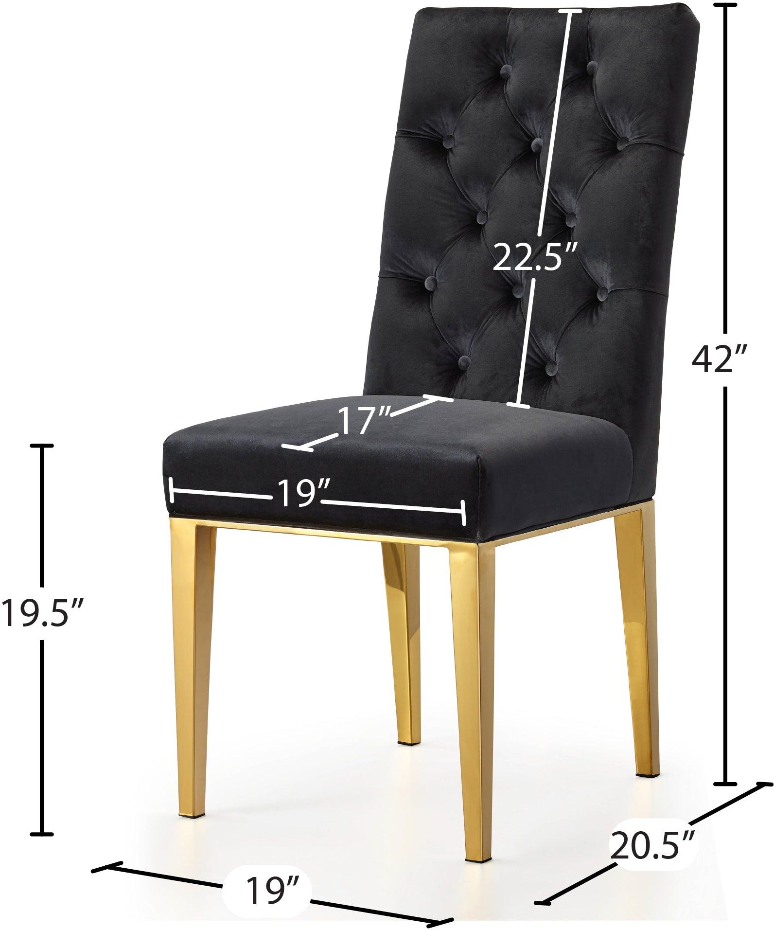 Capri Black Velvet Dining Chair - Ella Furniture