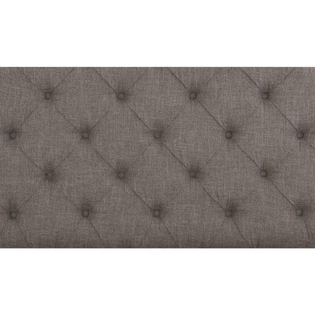 Gray fabric upholstery close-up on Baylesford King Panel Bed