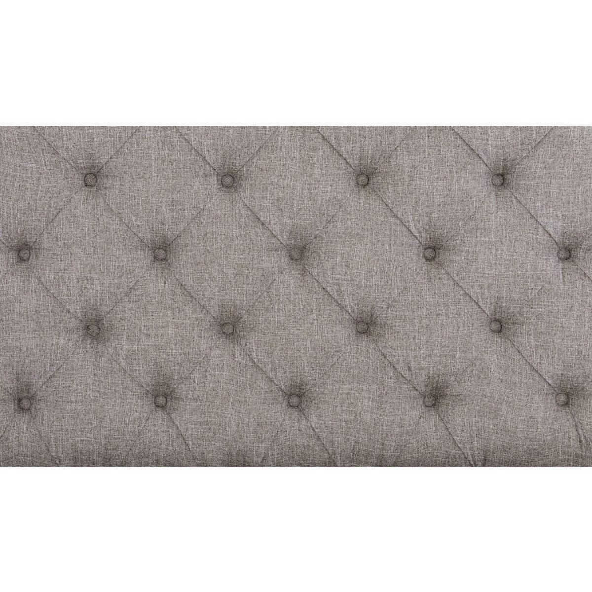 Detail of antique white oak veneer molding on Baylesford queen bed